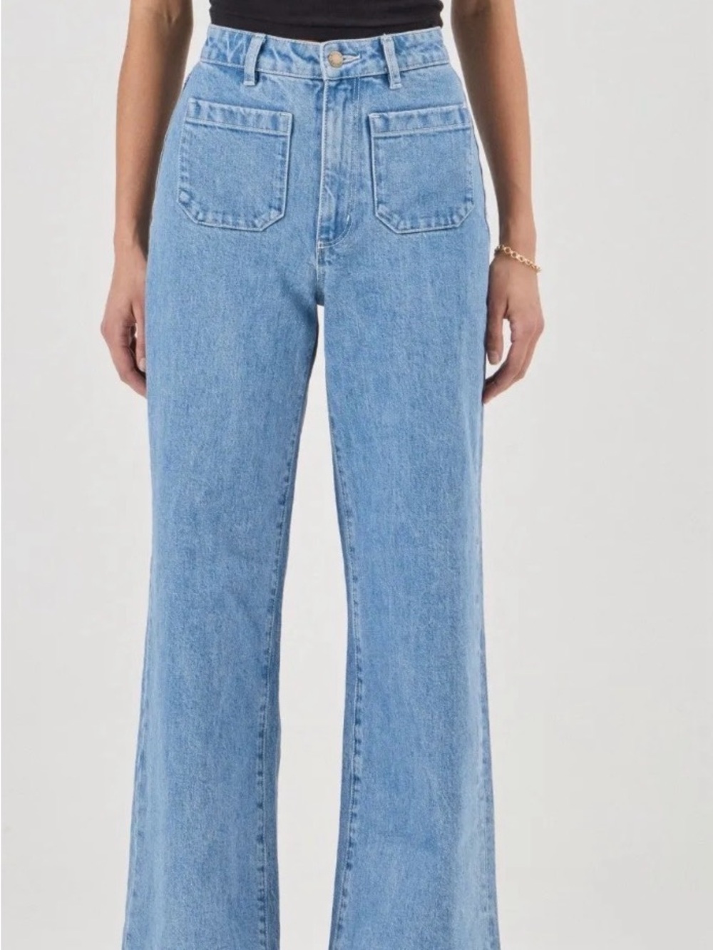Rolla’s Sailor Wide Leg Jeans Long - Lily Blue
